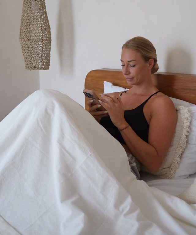 Demi resting in bed